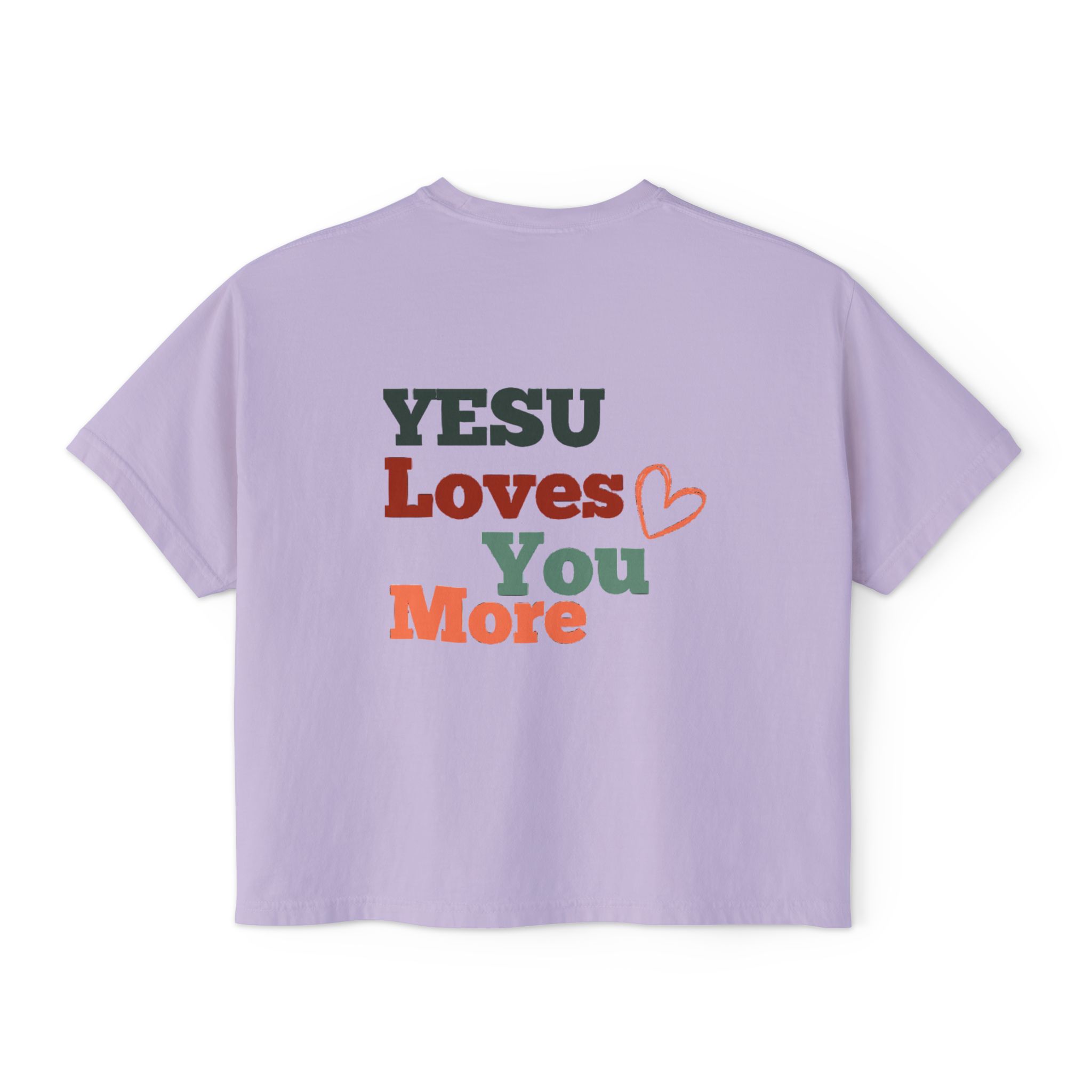 Yesu Loves You More Women’s Boxy Tee – Heart Edition